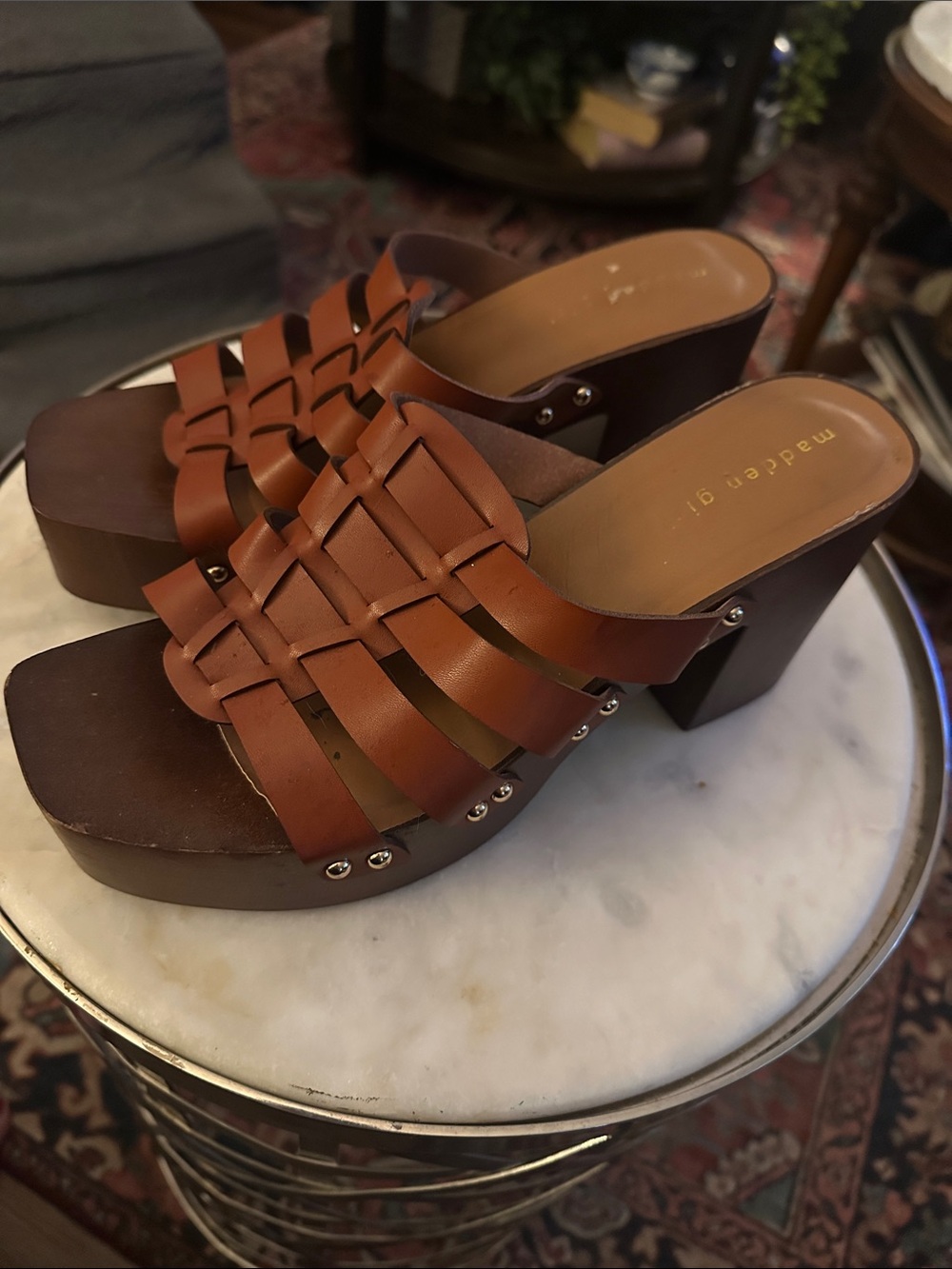 Madden Girl Brown Woven Platform Sandal - Picture 1 of 5
